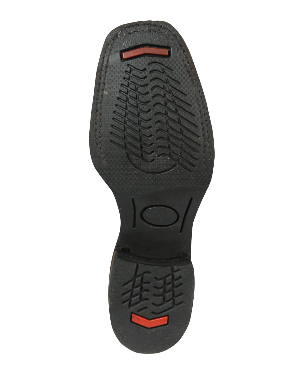 Men's Genuine Leather Embroidered Saddle Western Cowboy Boots 'El General' 40667