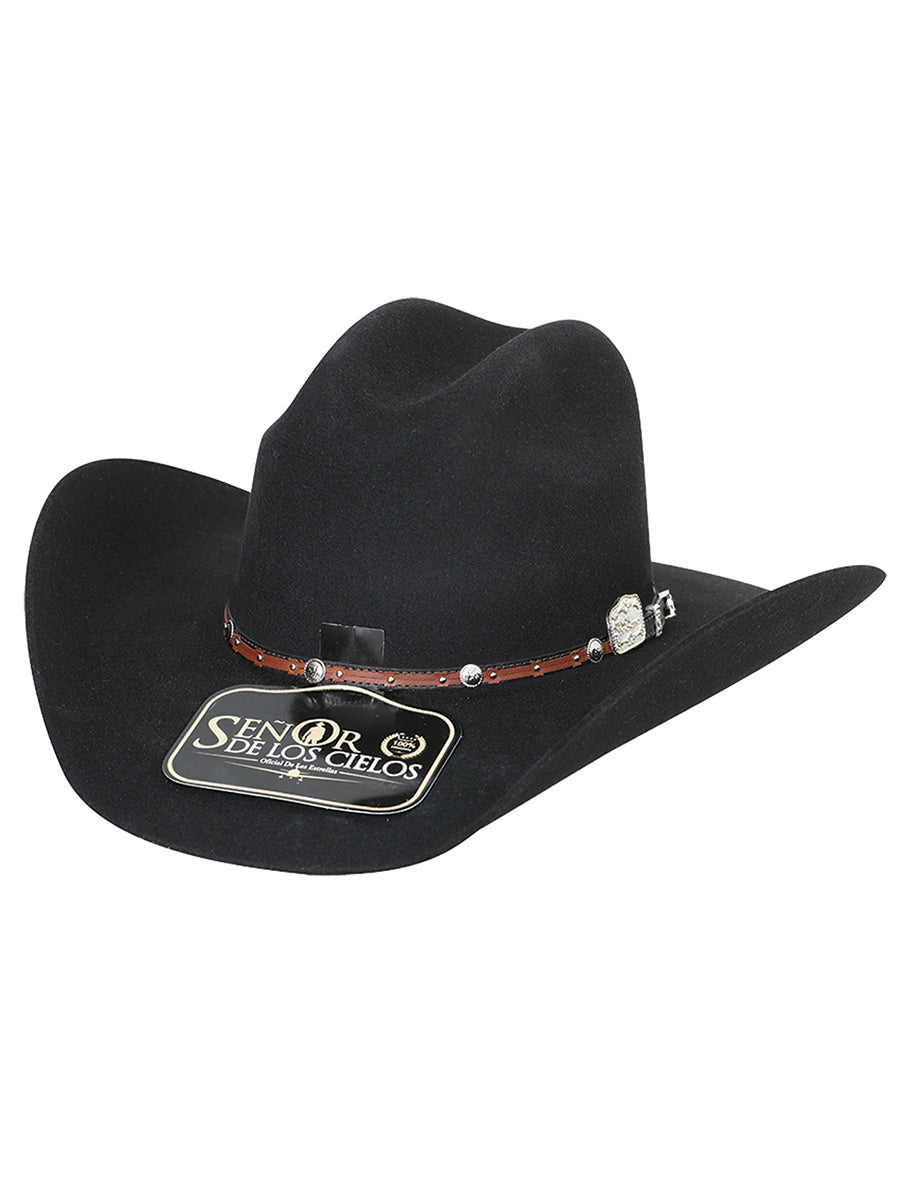 Men's 50X Wool Felt Western Rebeka Cowboy Hat 'El Señor de los Cielos' Black 41675