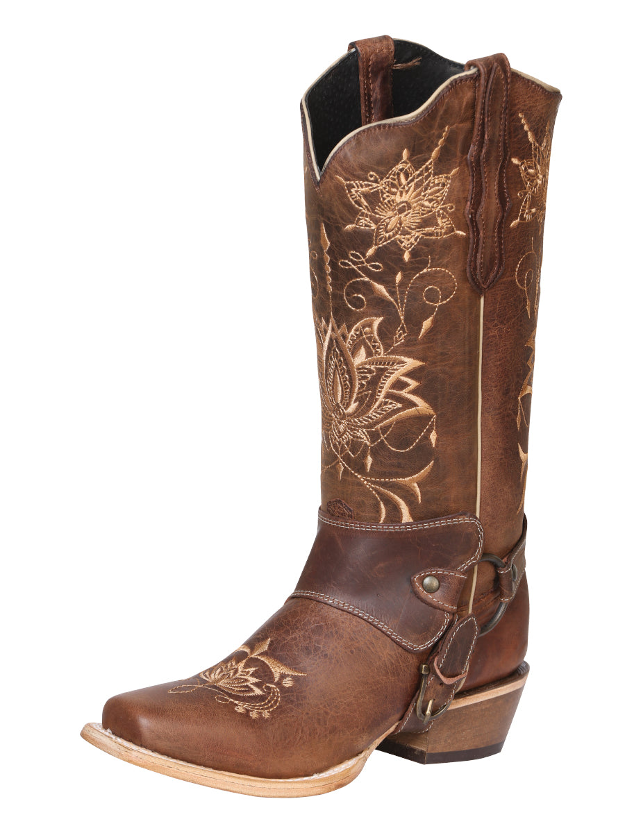 Women’s Embroidered With Harness Western Cowgirl Boots 'El General' Shedron 41907