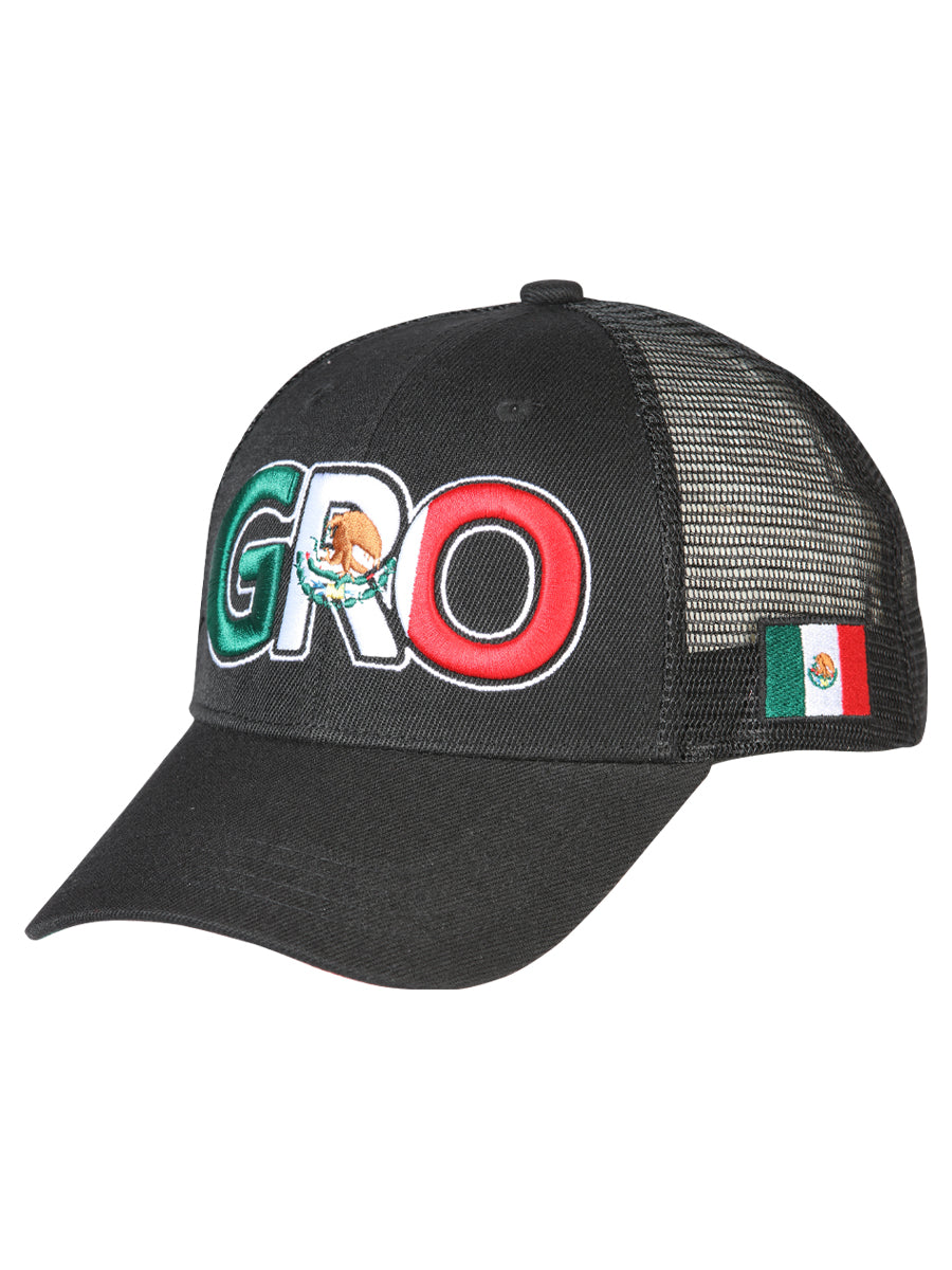 Guerrero Black Embroidered Polyester Snap Back Cap 'El General' 44792