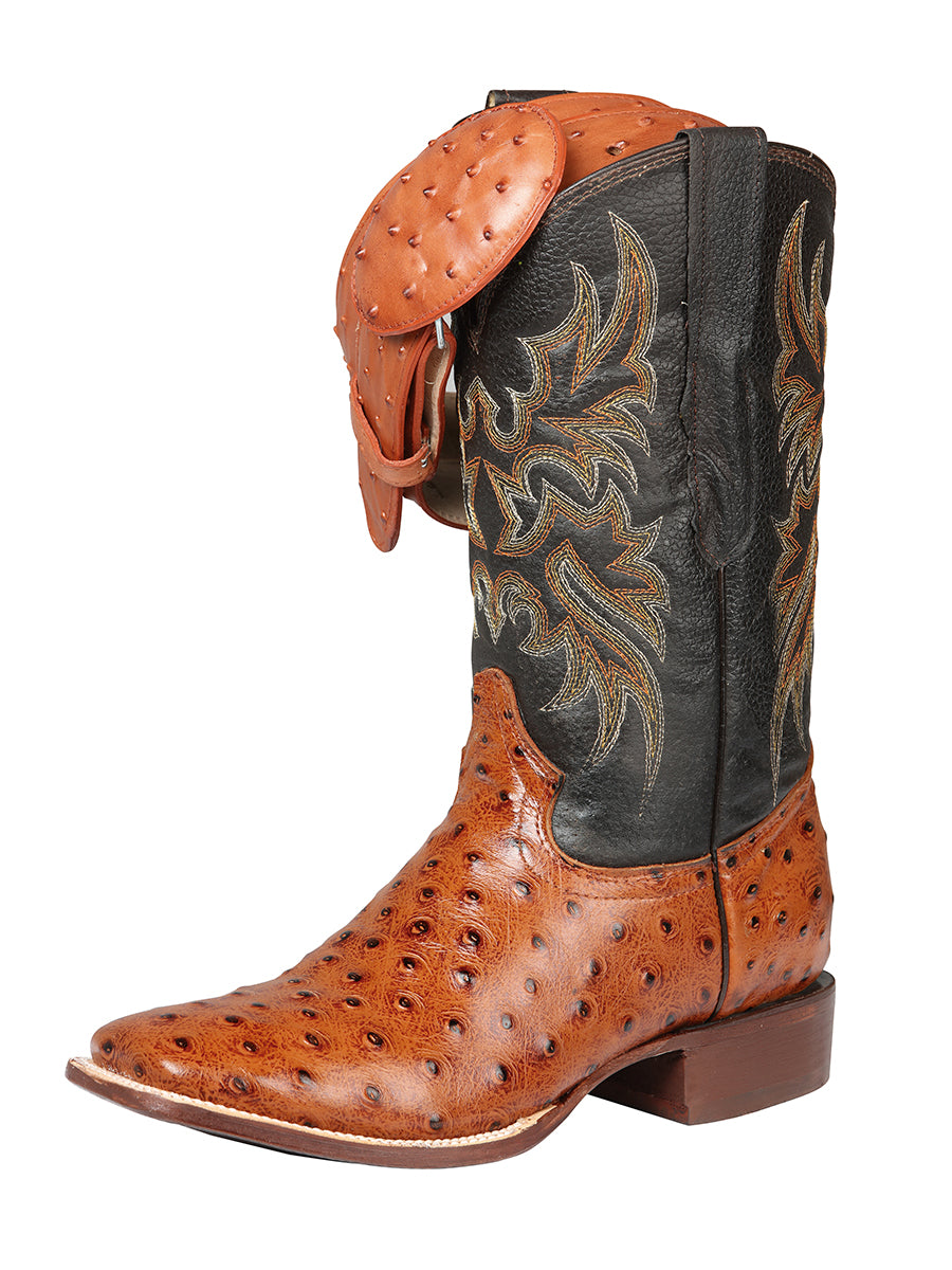 Men's Printed Ostrich Leather Cowboy Rodeo Boots 'El Señor de los Cielos' 44936
