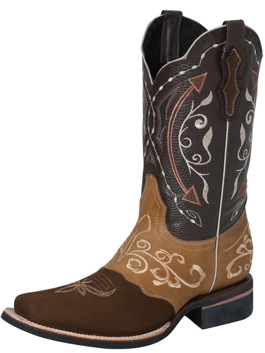 Men's Bovino Nobuck Leather Classic Western Cowboy Boots 'El Señor de los Cielos' 124080