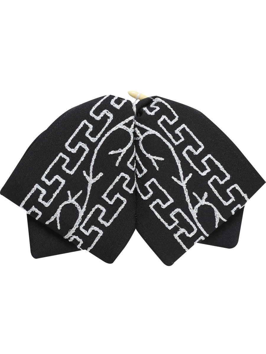 Adult Mexican Charro Bow Tie 100% Polyester Black/Silver 601114 - BELLEZA'S - Adult Mexican Charro Bow Tie 100% Polyester Black/Silver 601114 - N/A - 60111401