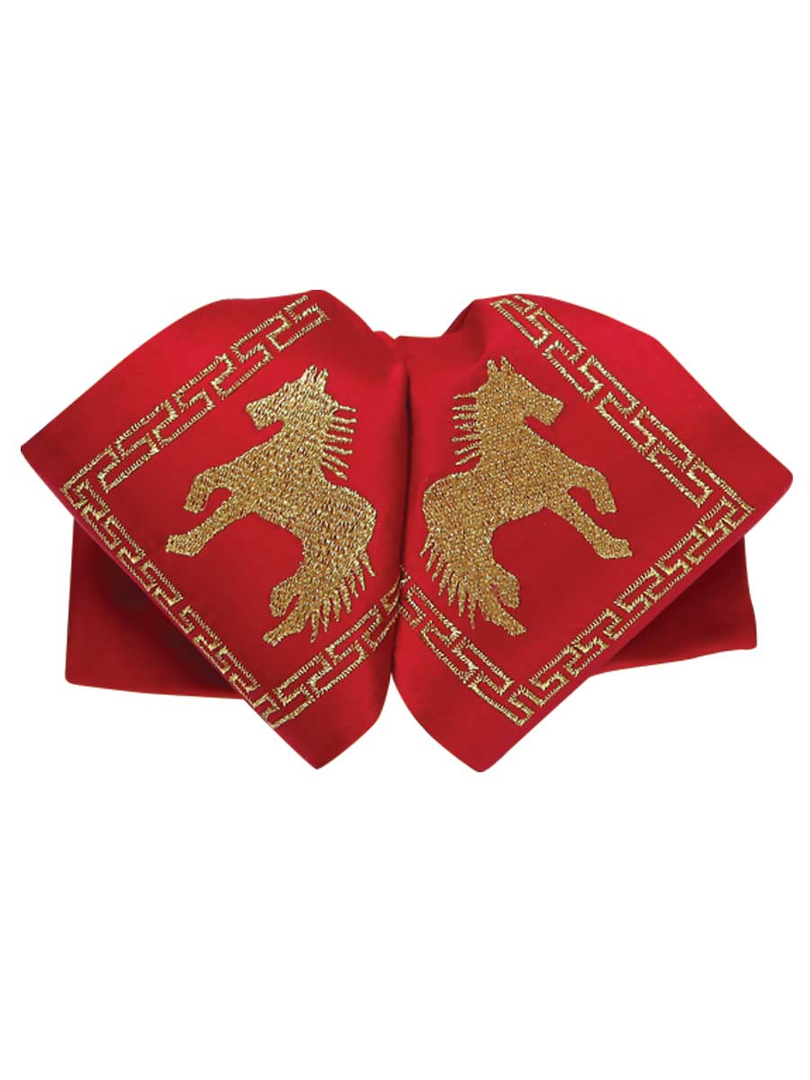 Adult Mexican Charro Bow Tie 100% Polyester Red/Gold 600122 - BELLEZA'S - Adult Mexican Charro Bow Tie 100% Polyester Red/Gold 600122 - CABALLERO - 60012201