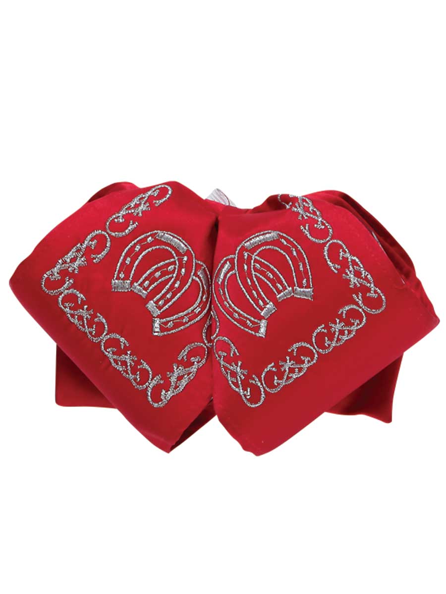 Adult Mexican Charro Bow Tie 100% Polyester Red/Silver 600128 - BELLEZA'S - Adult Mexican Charro Bow Tie 100% Polyester Red/Silver 600128 - CABALLERO - 60012801