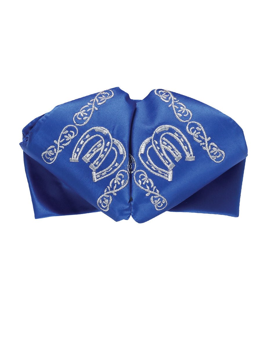 Adult Mexican Charro Bow Tie 100% Polyester Royal Blue/Silver 601600 - BELLEZA'S - Adult Mexican Charro Bow Tie 100% Polyester Royal Blue/Silver 601600 - CABALLERO - 60160001