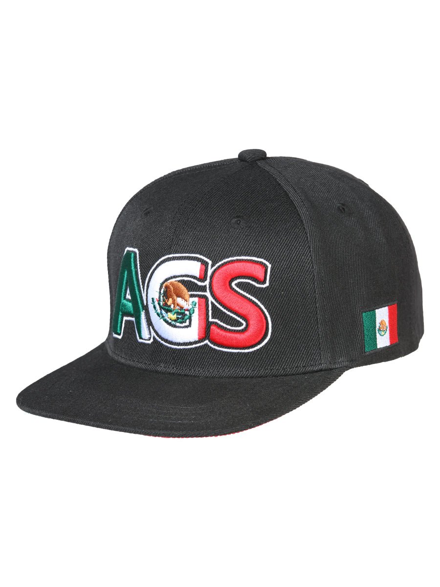 Aguas Calientes Black Embroidered Polyester Snap Back Cap 'El General' 44801 - BELLEZA'S - Aguas Calientes Black Embroidered Polyester Snap Back Cap 'El General' 44801 - Caps - 04480101