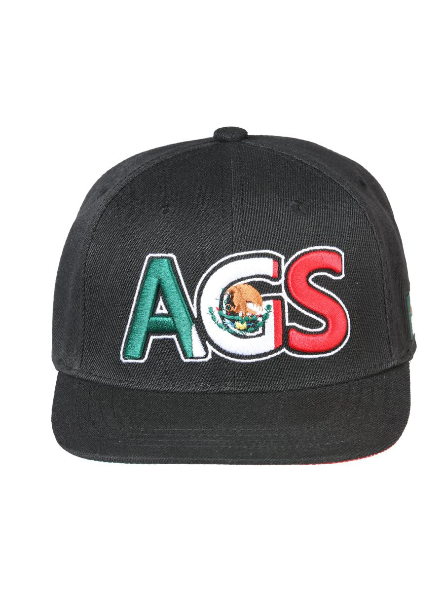 Aguas Calientes Black Embroidered Polyester Snap Back Cap 'El General' 44801 - BELLEZA'S - Aguas Calientes Black Embroidered Polyester Snap Back Cap 'El General' 44801 - Caps - 04480101