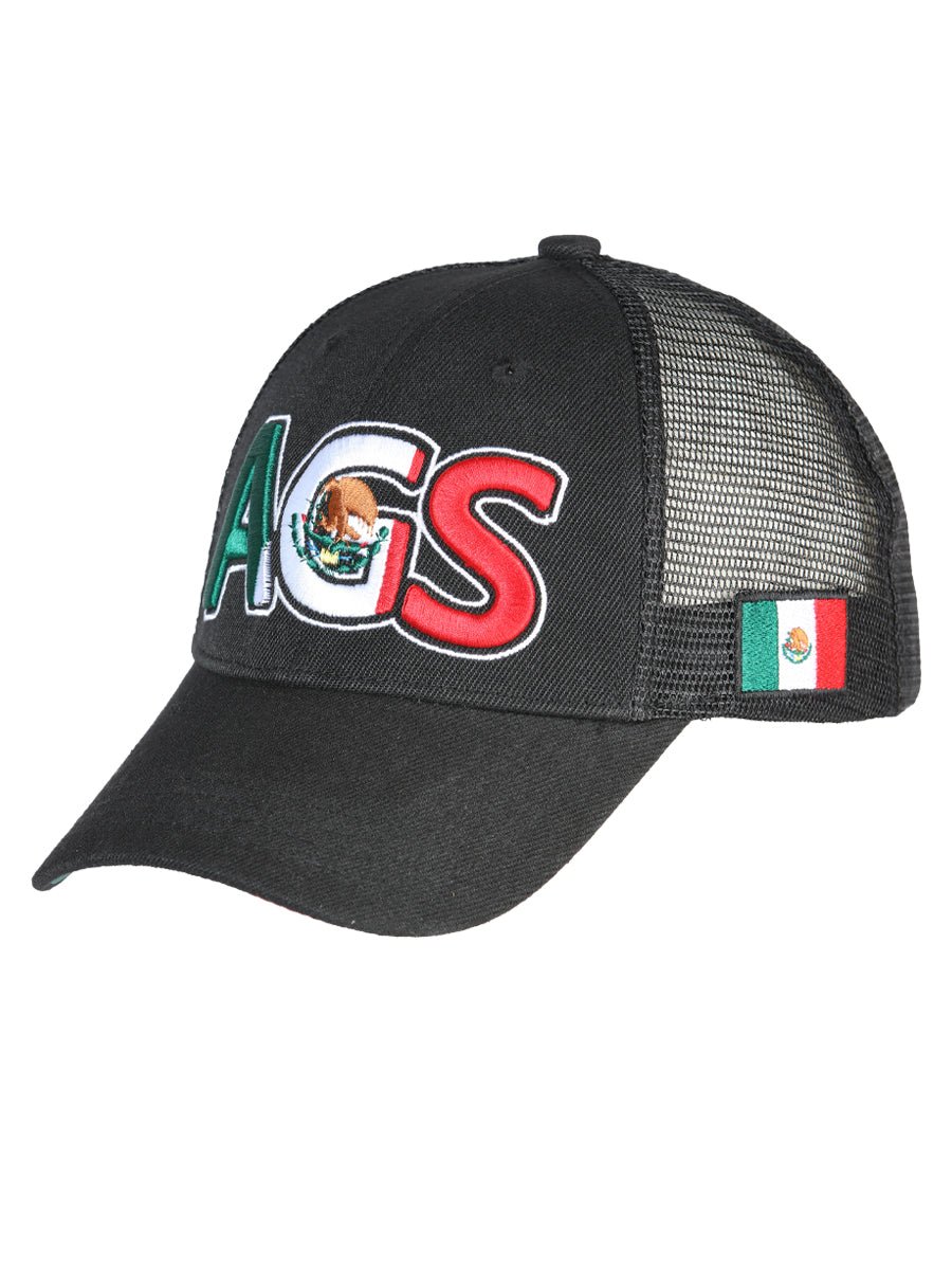 Aguas Calientes Black Embroidered Polyester Snap Back Cap 'El General' 44802 - BELLEZA'S - Aguas Calientes Black Embroidered Polyester Snap Back Cap 'El General' 44802 - Caps - 04480201