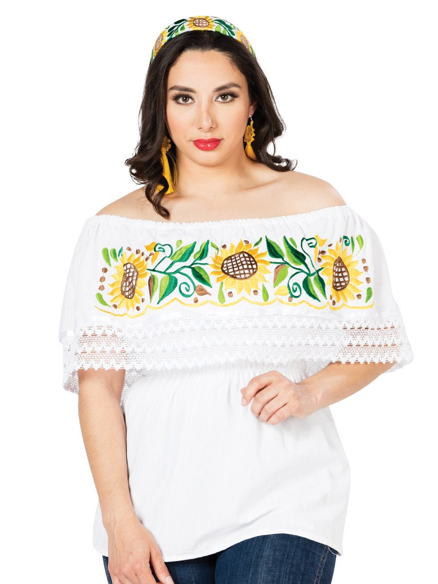 Artisanal Embroidered Blouse 100% Cotton White 603064 - BELLEZA'S - Artisanal Embroidered Blouse 100% Cotton White 603064 - DAMA - 60306401