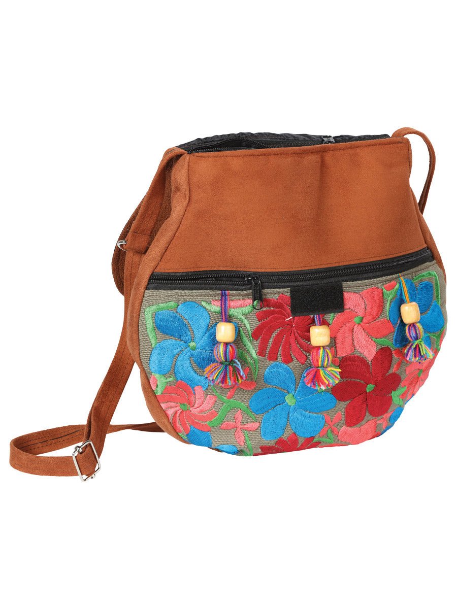 Artisanal Embroidered Handbag Suede Multicolor 602916 - BELLEZA'S - Artisanal Embroidered Handbag Suede Multicolor 602916 - WOMEN - 60291601