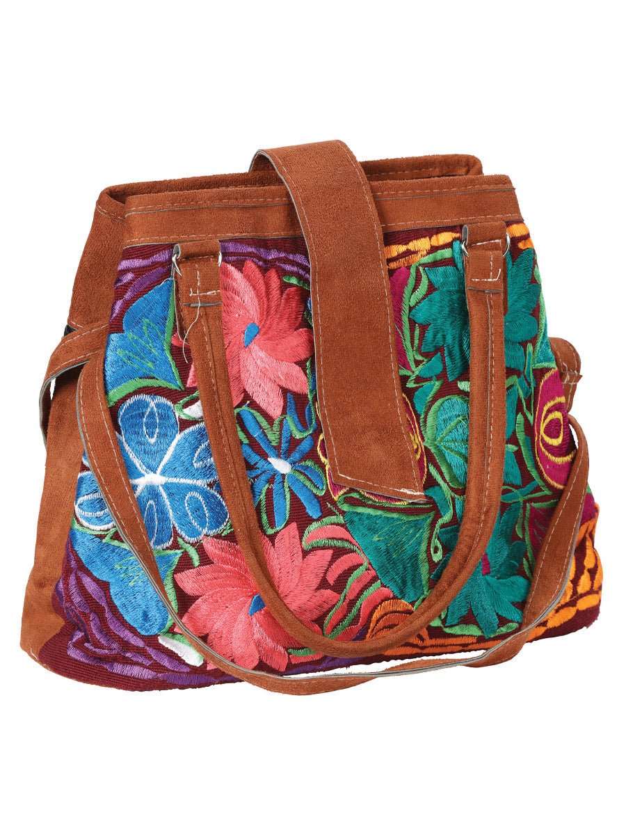 Artisanal Embroidered Handbag Suede Multicolor 602923 - BELLEZA'S - Artisanal Embroidered Handbag Suede Multicolor 602923 - WOMEN - 60292301