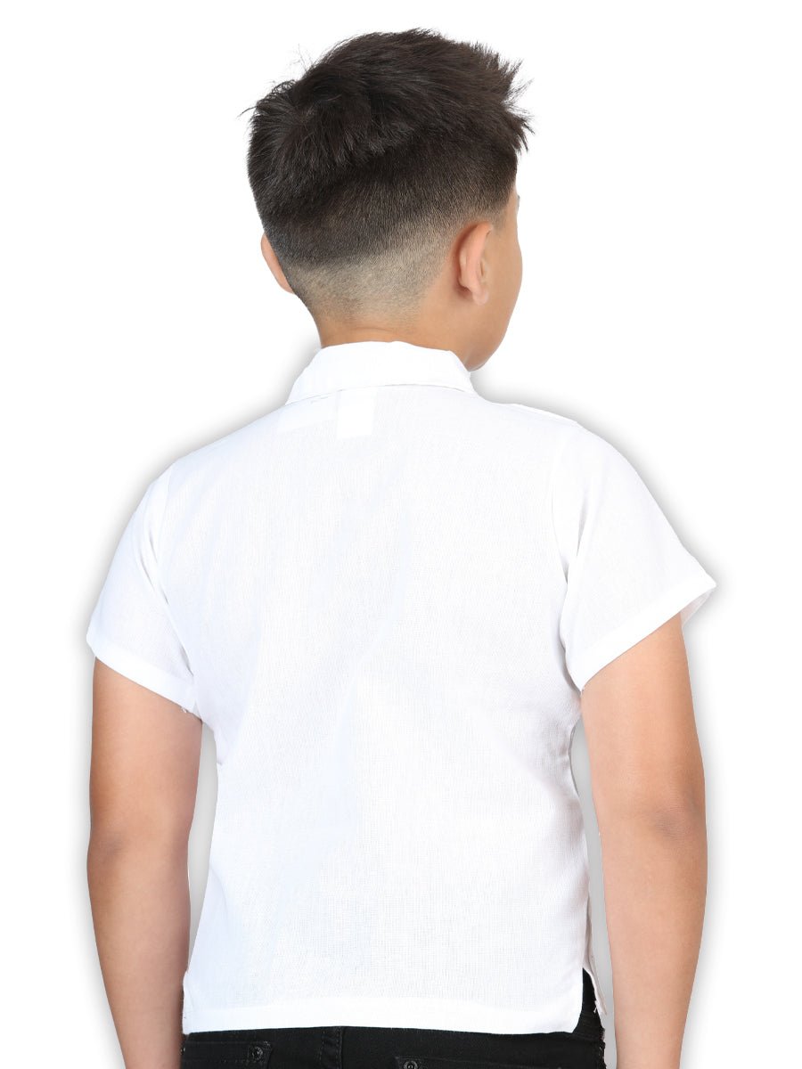 Artisanal Embroidered Shirt 100% Cotton White 603981 - BELLEZA'S - Artisanal Embroidered Shirt 100% Cotton White 603981 - NIÑO - 60398101