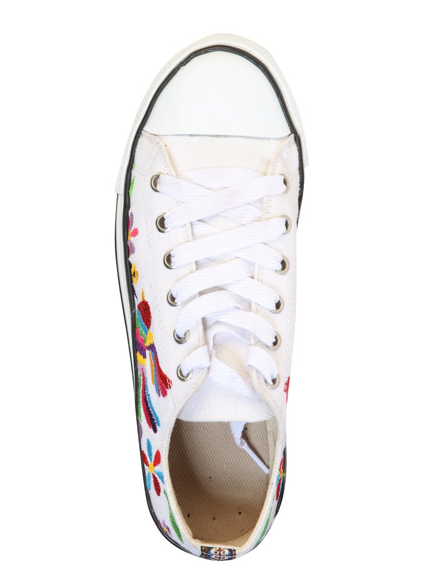Artisanal Embroidered Sneakers Textile Canvas White 602782 - BELLEZA'S - Artisanal Embroidered Sneakers Textile Canvas White 602782 - DAMA - 60278201