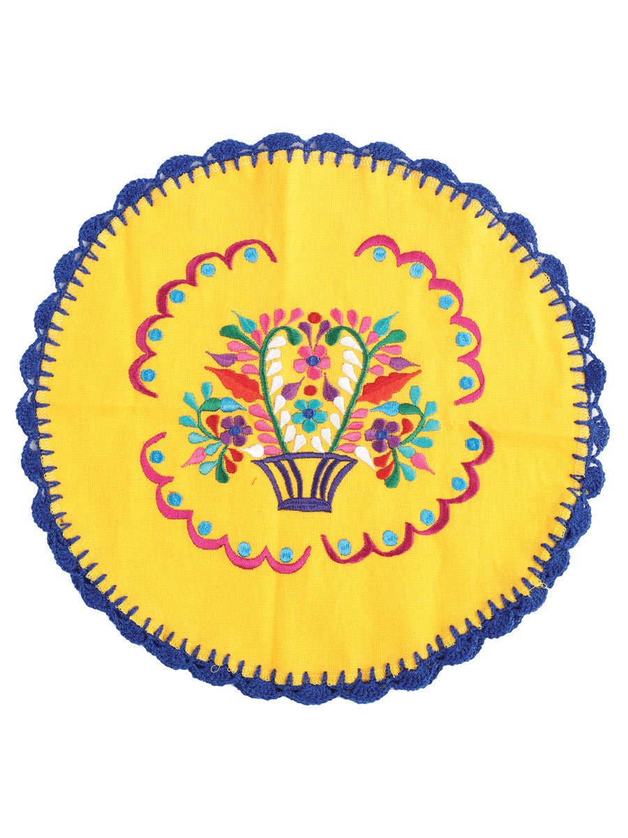 Artisanal Embroidered Tortilla Warmer 100% Cotton 603151 - BELLEZA'S - Artisanal Embroidered Tortilla Warmer 100% Cotton 603151 - UNISEX - 60315101