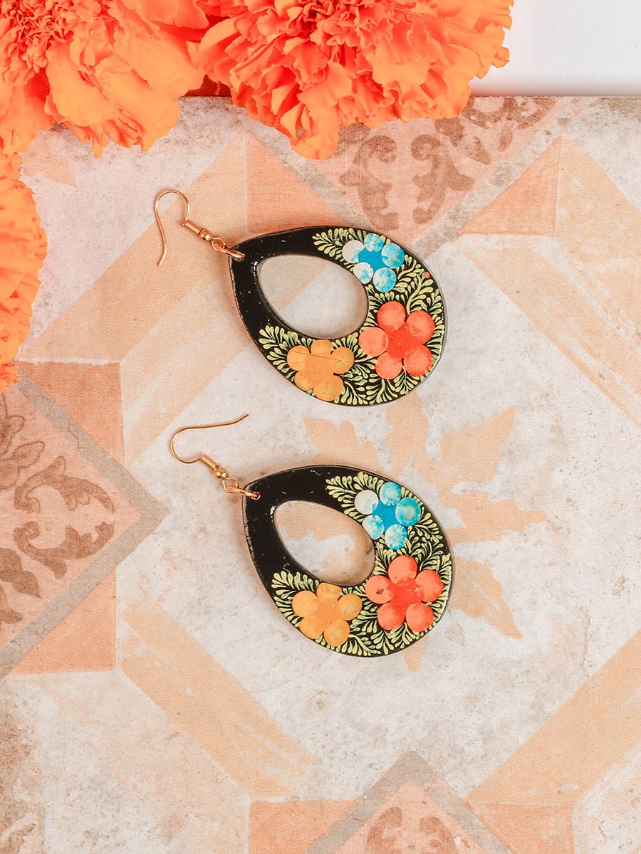 Artisanal Hand Painted Earrings Multicolor 602161 - BELLEZA'S - Artisanal Hand Painted Earrings Multicolor 602161 - DAMA - 60216101