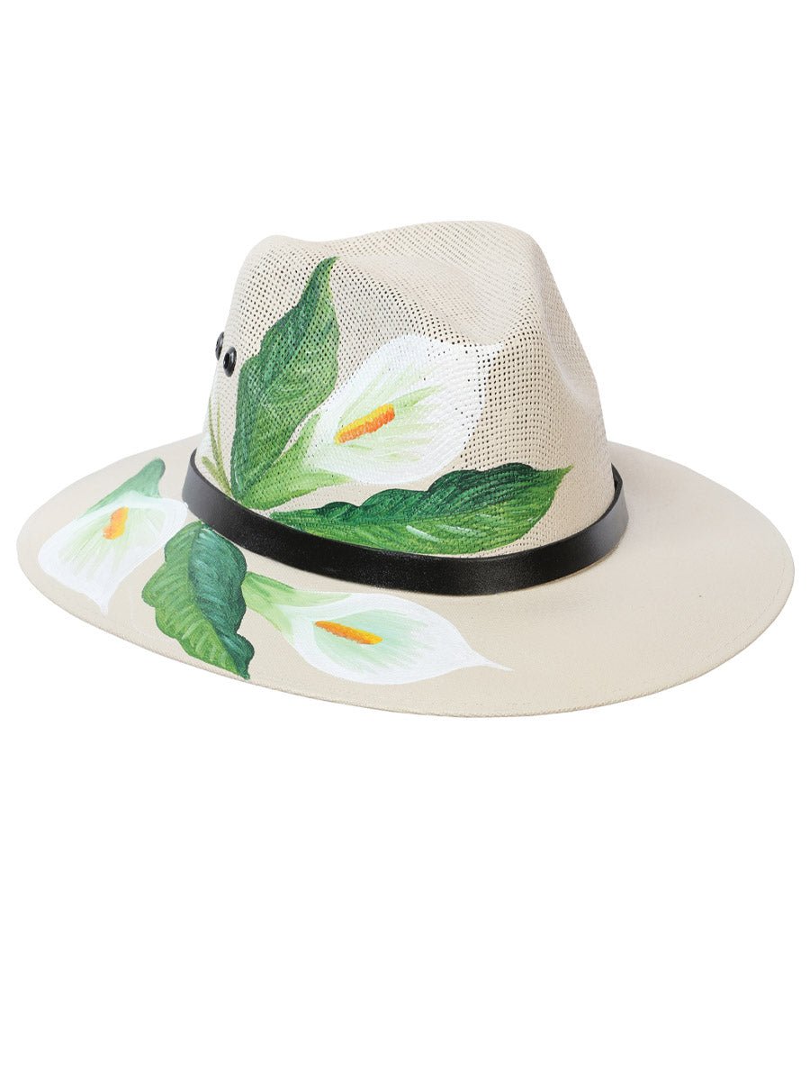 Artisanal Hand Painted Hat 100% Palm Natural 602406 - BELLEZA'S - Artisanal Hand Painted Hat 100% Palm Natural 602406 - DAMA - 60240601