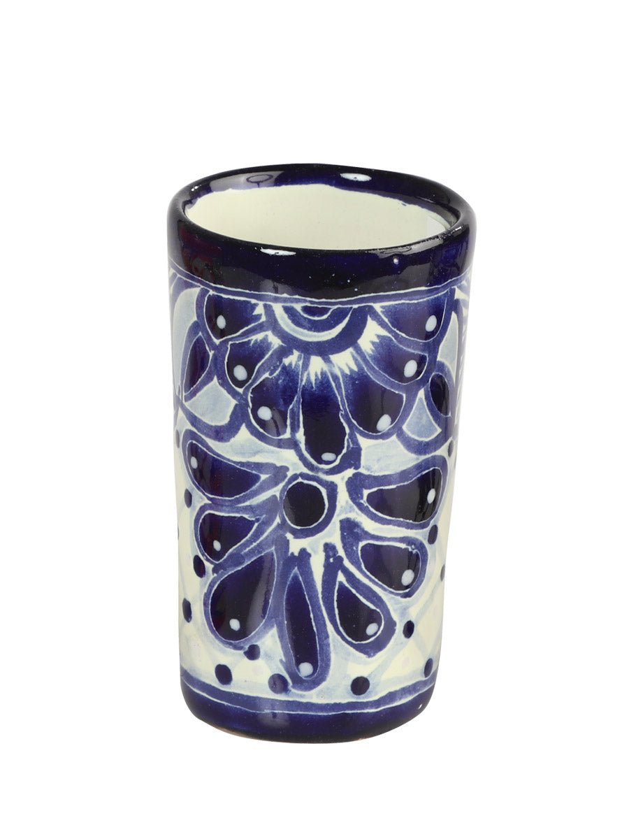 Artisanal Tequila Shot Glass Talavera Blue 603337 - BELLEZA'S - Artisanal Tequila Shot Glass Talavera Blue 603337 - UNISEX - 60333701