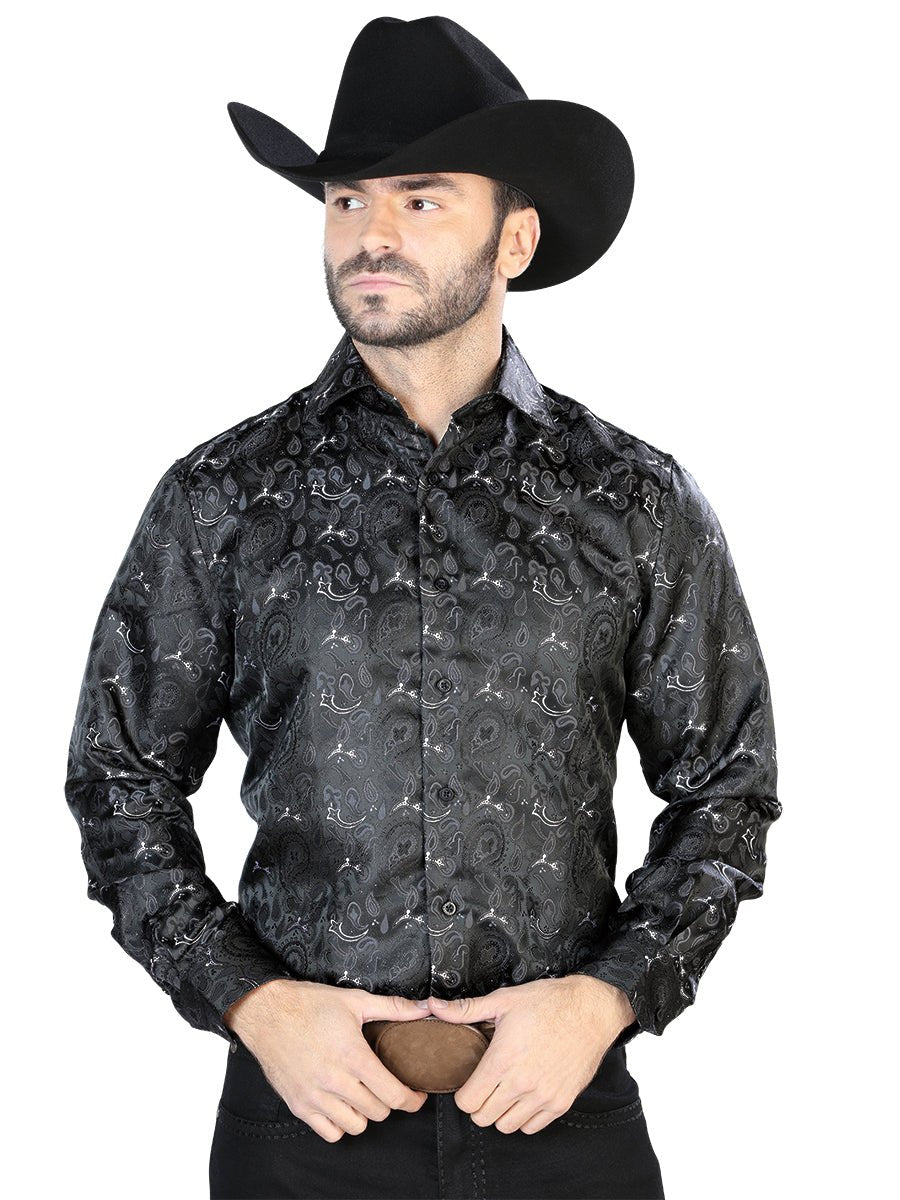 Black Casual Long Sleeve Shirt 43706 - BELLEZA'S - Black Casual Long Sleeve Shirt 43706 - CABALLERO - 04370601