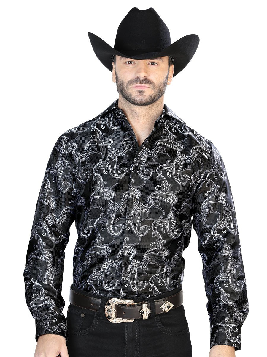 Black Casual Long Sleeve Shirt 43754 - BELLEZA'S - Black Casual Long Sleeve Shirt 43754 - CABALLERO - 04375401