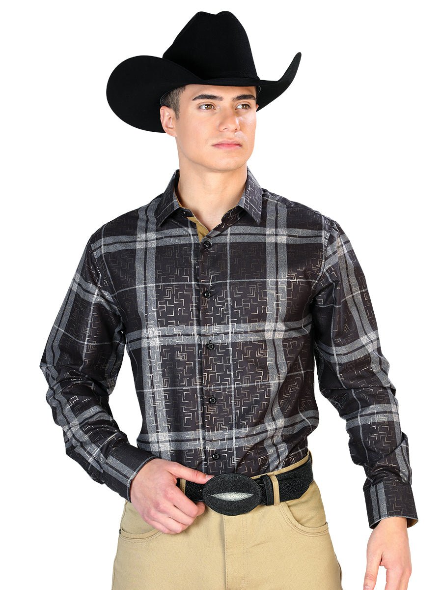 Black Casual Long Sleeve Shirt 43782 - BELLEZA'S - Black Casual Long Sleeve Shirt 43782 - CABALLERO - 04378201