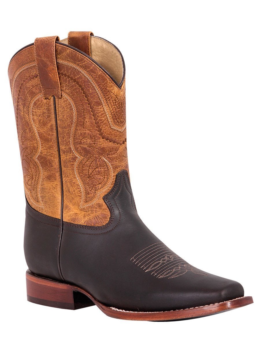 Men's Classic Bovine Choco Leather Rodeo Boots 'El General' Choco Color 42996