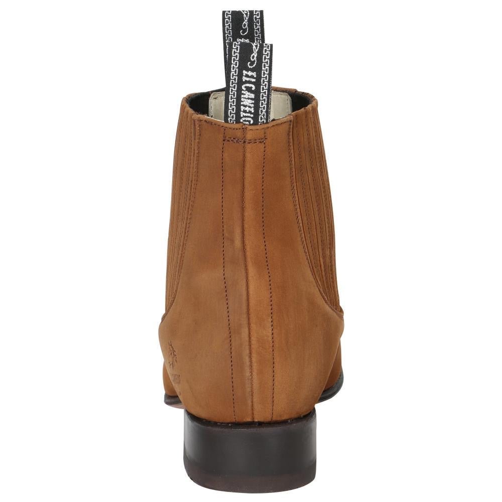 Botines Charros Clásicos de Hombre en Piel Nobuck 'El Canelo' Color Taupe 231