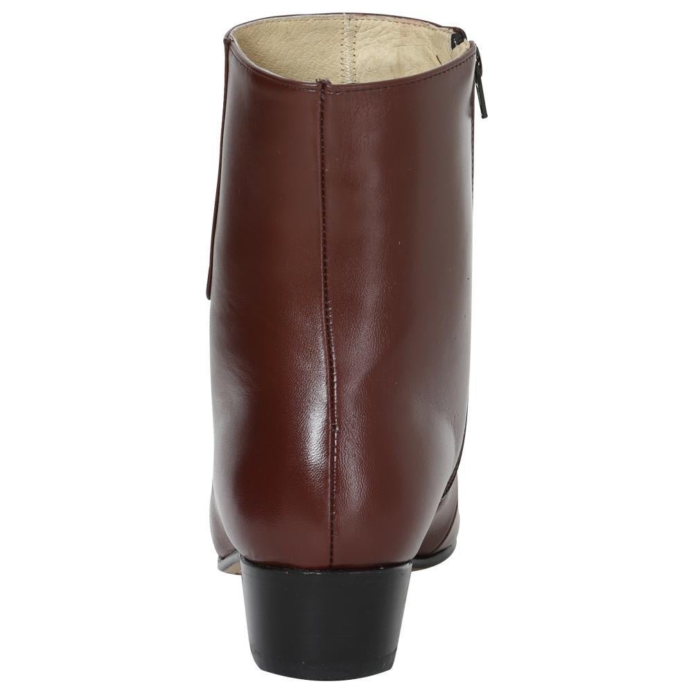 Botines de vestir clásicos para hombre en piel de cabra con cremallera lateral 'El Besserro', color vino 1912