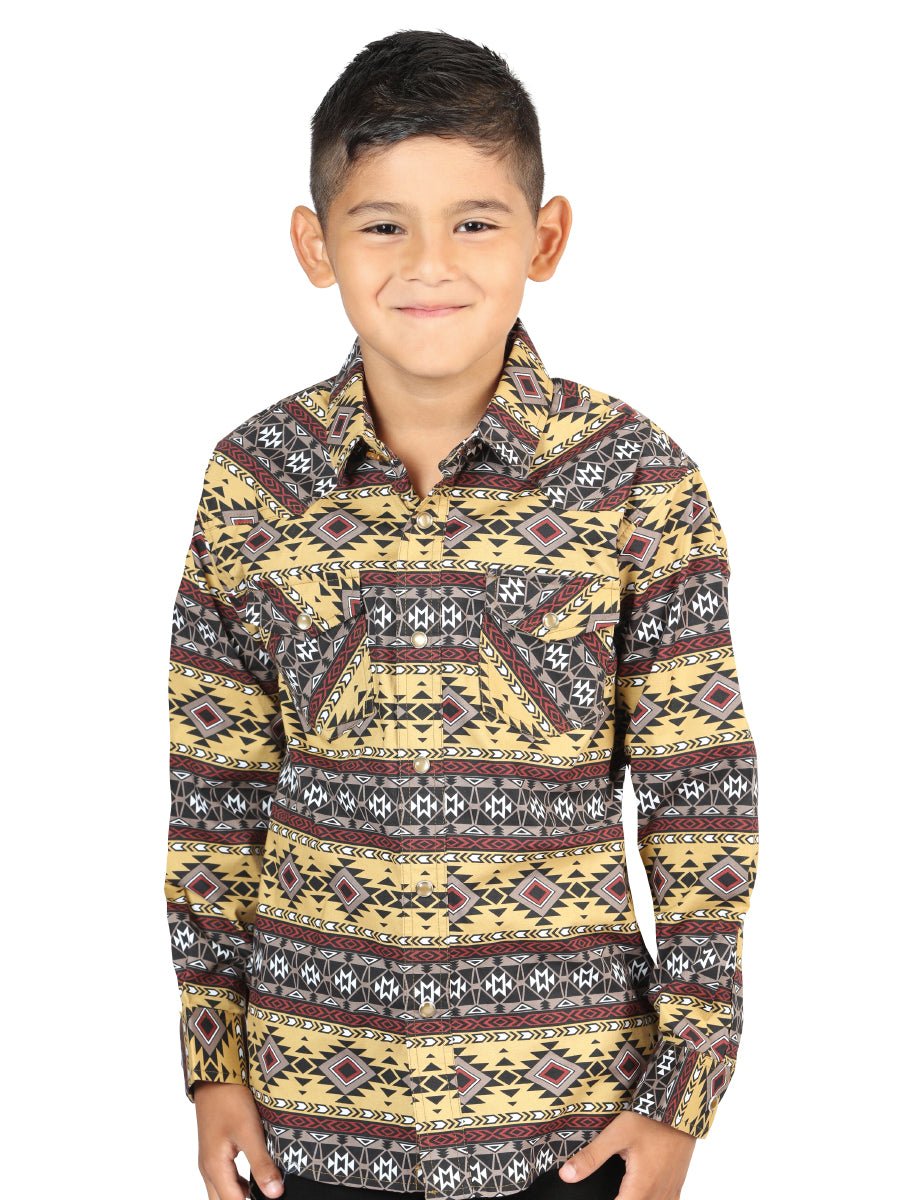 Casual Long - Sleeve Shirt by El General Yellow 44412 - BELLEZA'S - Casual Long - Sleeve Shirt by El General Yellow 44412 - NIÑO - 04441201