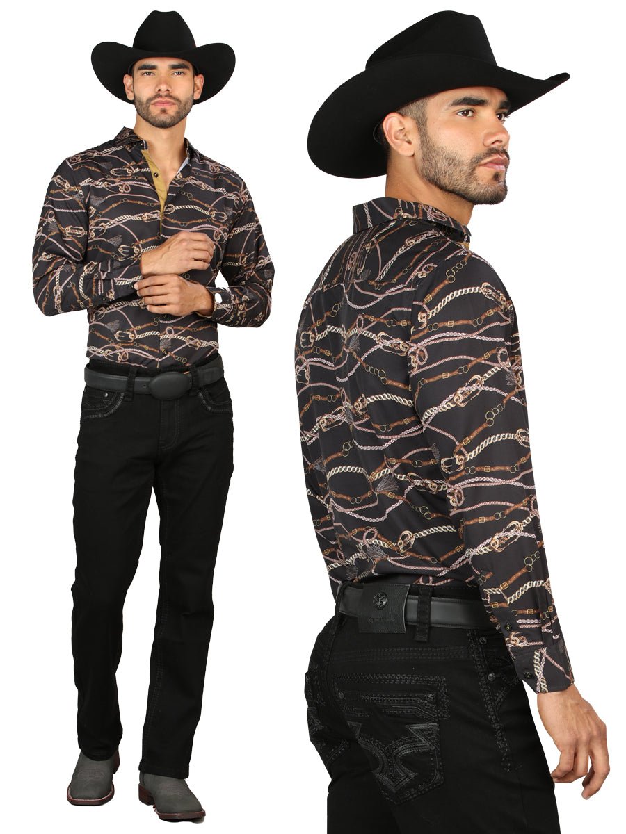Centenario Men's Black Denim with Dark Embroidered Details 45312 - BELLEZA'S - Centenario Men's Black Denim with Dark Embroidered Details 45312 - Men's Pants - 04531201