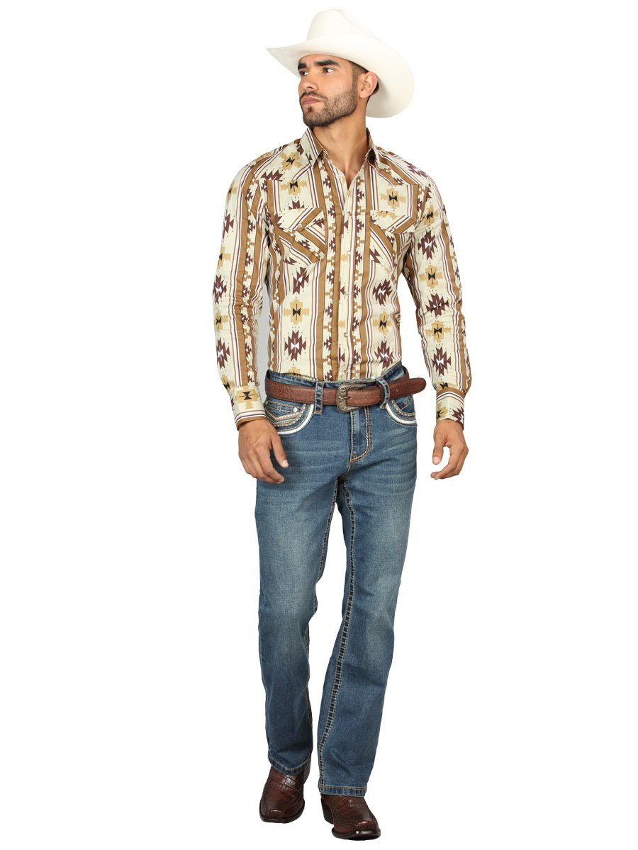 Centenario Men's Blue Denim with Embroidered Details 45314 - BELLEZA'S - Centenario Men's Blue Denim with Embroidered Details 45314 - Men's Pants - 04531401