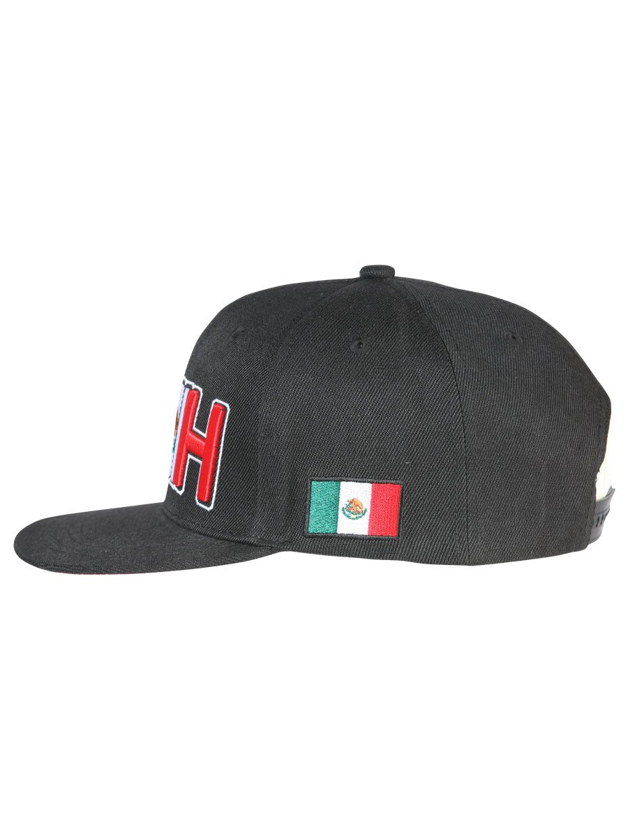 Chihuahua Black Embroidered Polyester Snap Back Cap 'El General' 44785 - BELLEZA'S - Chihuahua Black Embroidered Polyester Snap Back Cap 'El General' 44785 - Caps - 04478501