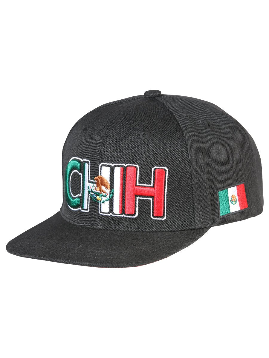 Chihuahua Black Embroidered Polyester Snap Back Cap 'El General' 44785 - BELLEZA'S - Chihuahua Black Embroidered Polyester Snap Back Cap 'El General' 44785 - Caps - 04478501
