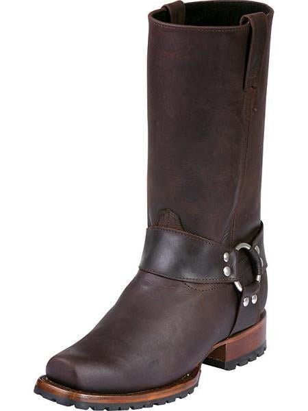 Classic Biker Boots with Genuine Leather Harness for Men 'El General' Choco 40673 - BELLEZA'S - Classic Biker Boots with Genuine Leather Harness for Men 'El General' Choco 40673 - Men's Boot - 04067301