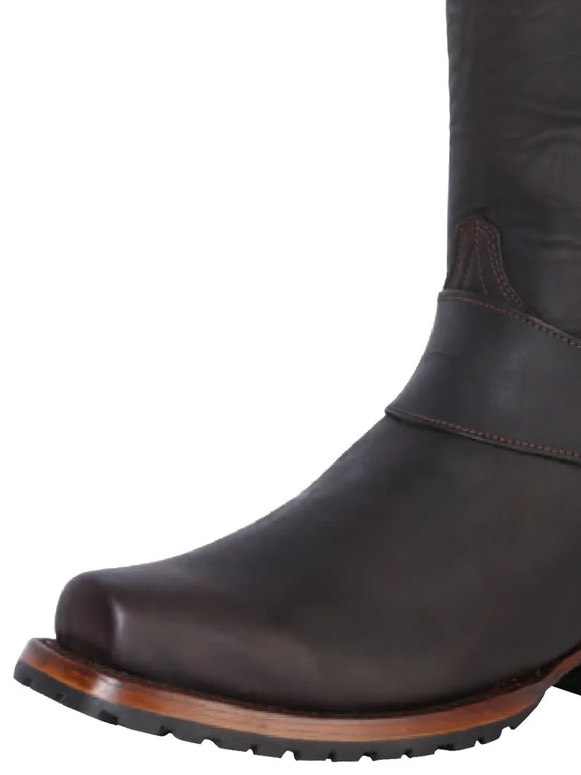 Classic Biker Boots with Genuine Leather Harness for Men 'El General' Choco 40673 - BELLEZA'S - Classic Biker Boots with Genuine Leather Harness for Men 'El General' Choco 40673 - Men's Boot - 04067301