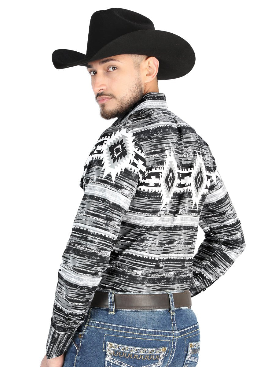 El General - Casual Long Sleeve Shirt - Gray 44488 - BELLEZA'S - El General - Casual Long Sleeve Shirt - Gray 44488 - Men's Shirt - 04448801