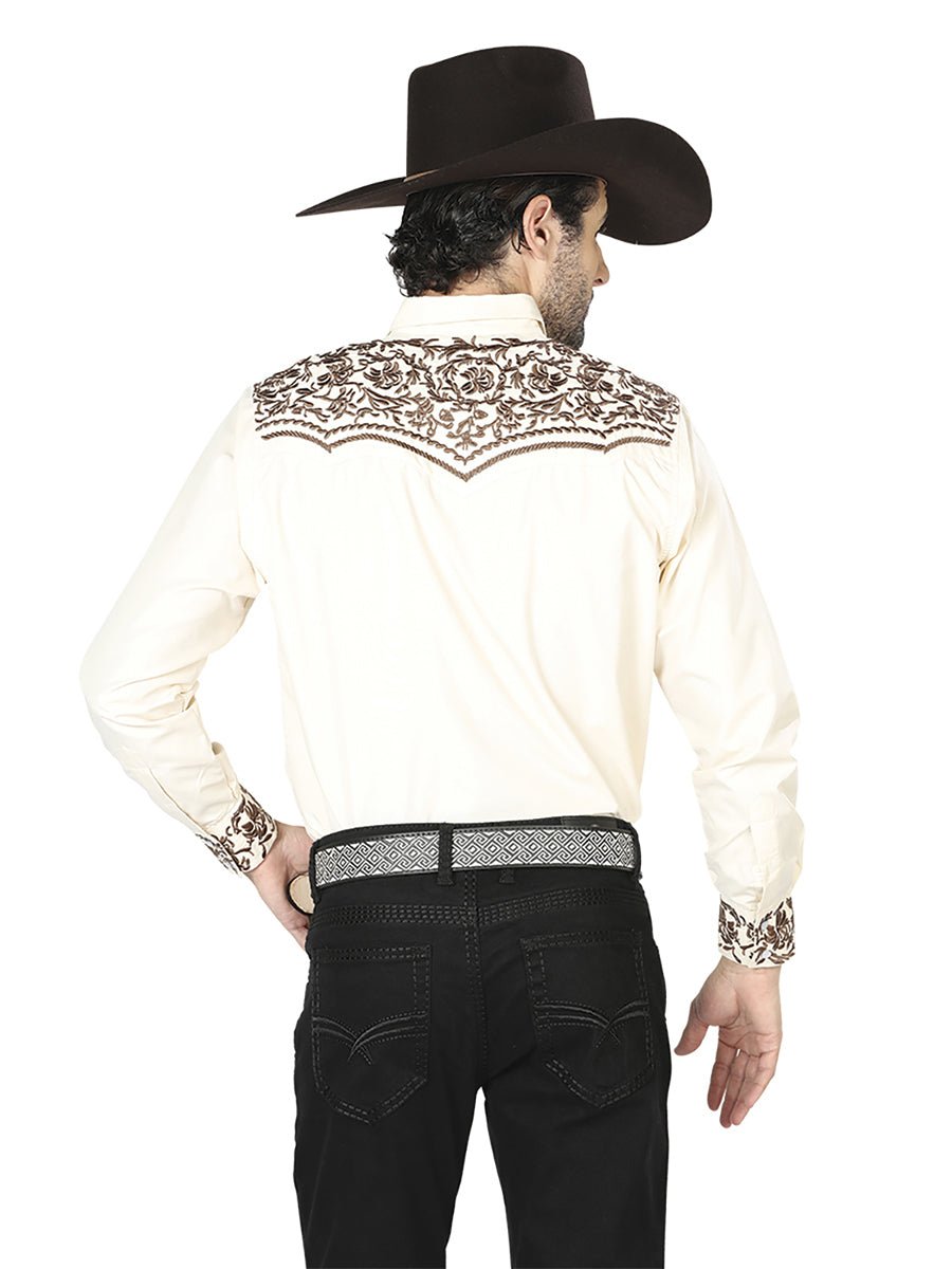 El General Embroidery Western Shirt Beige/Gold 43303 - BELLEZA'S - El General Embroidery Western Shirt Beige/Gold 43303 - CABALLERO - 04330301