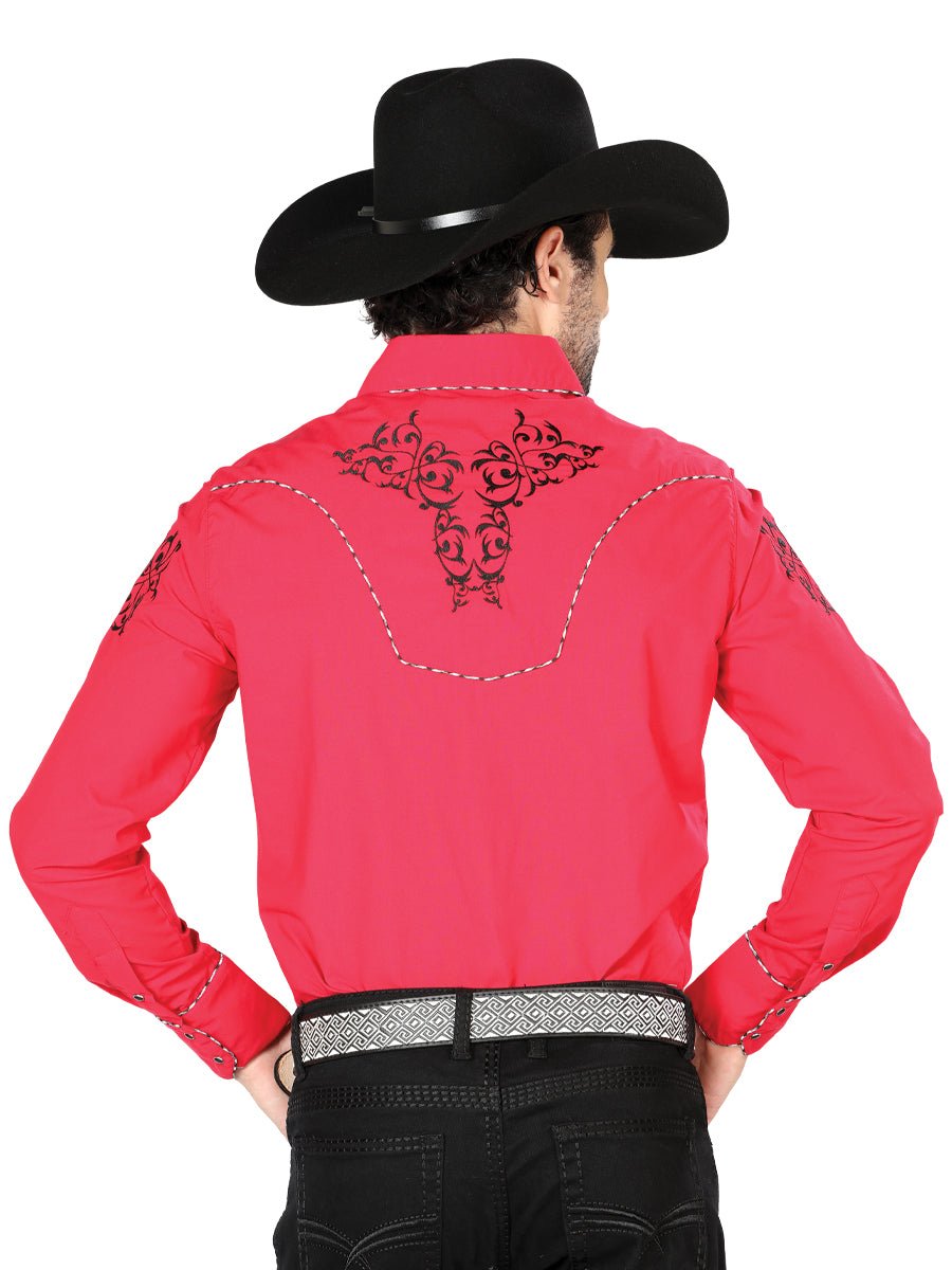 El General Embroidery Western Shirt Red/Black 40992 - BELLEZA'S - El General Embroidery Western Shirt Red/Black 40992 - CABALLERO - 04099201