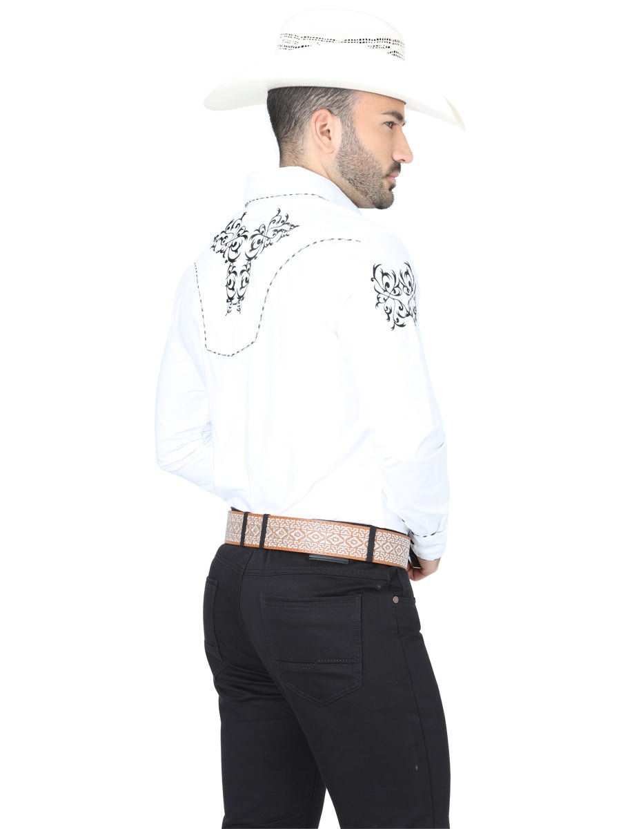 El General Embroidery Western Shirt White/Black 40991 - BELLEZA'S - El General Embroidery Western Shirt White/Black 40991 - CABALLERO - 04099101
