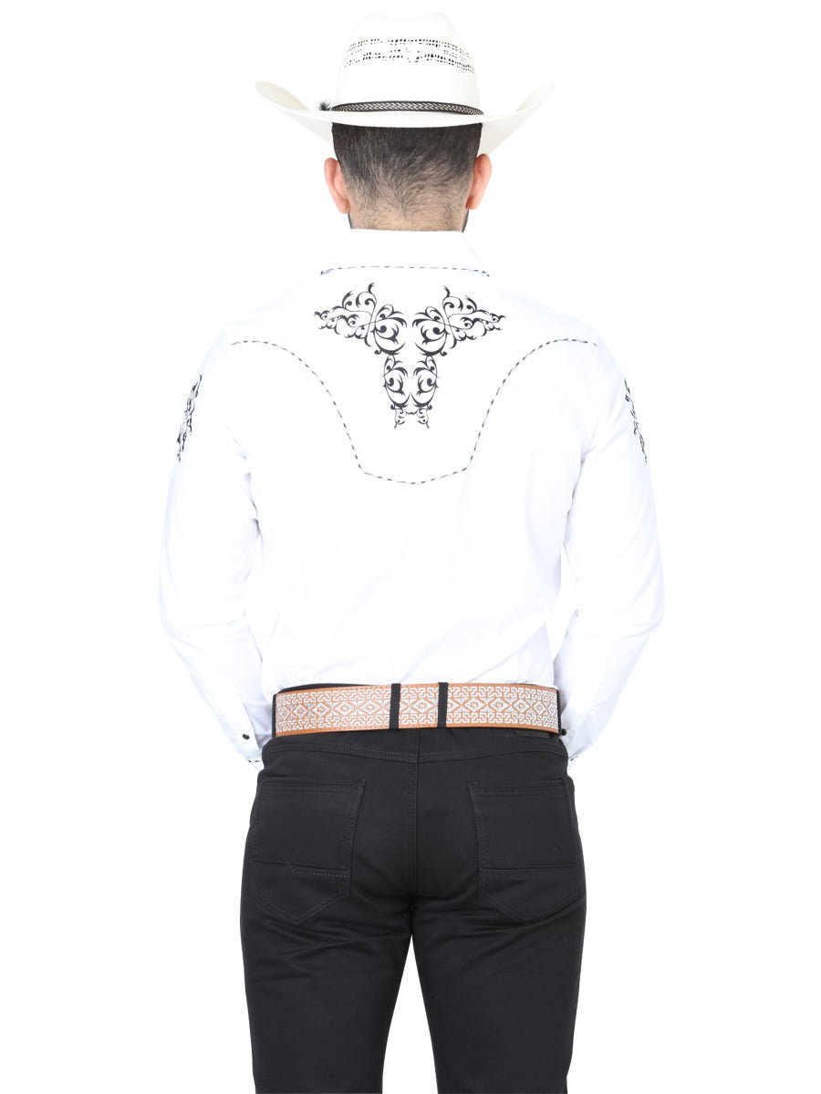 El General Embroidery Western Shirt White/Black 40991 - BELLEZA'S - El General Embroidery Western Shirt White/Black 40991 - CABALLERO - 04099101