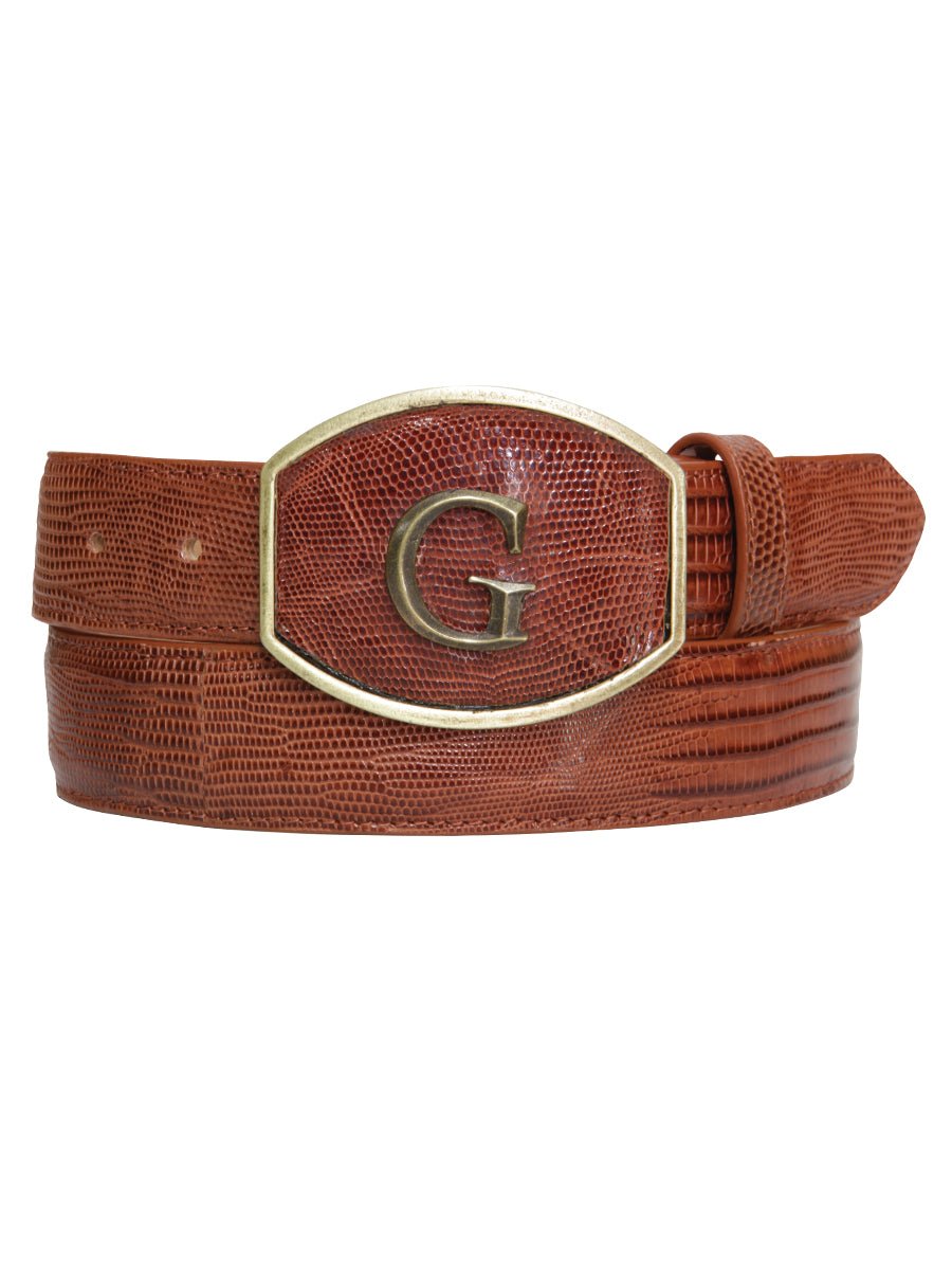 El General Exotic Lizard Leather Cowboy Belt - Cognac 45298 - BELLEZA'S - El General Exotic Lizard Leather Cowboy Belt - Cognac 45298 - CABALLERO - 04529801