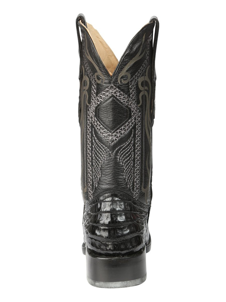 El General Men's Exotic Caiman Belly Cowboy Boots - Black 45078 - BELLEZA'S - El General Men's Exotic Caiman Belly Cowboy Boots - Black 45078 - CABALLERO - 04507801