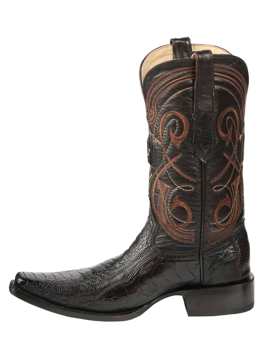 El General Men's Exotic Ostrich Leg Cowboy Boots - Brown 45068 - BELLEZA'S - El General Men's Exotic Ostrich Leg Cowboy Boots - Brown 45068 - CABALLERO - 04506801