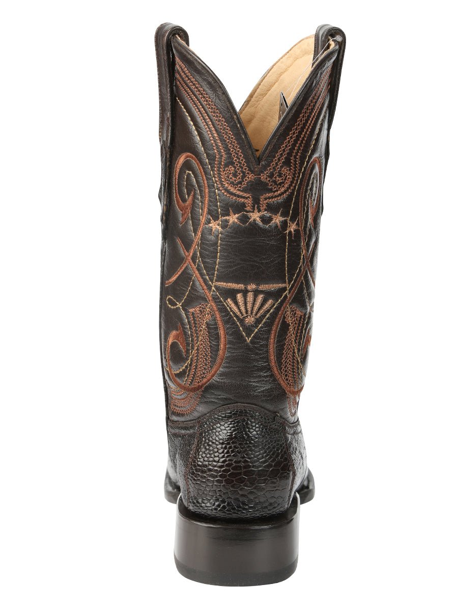 El General Men's Exotic Ostrich Leg Cowboy Boots - Brown 45068 - BELLEZA'S - El General Men's Exotic Ostrich Leg Cowboy Boots - Brown 45068 - CABALLERO - 04506801