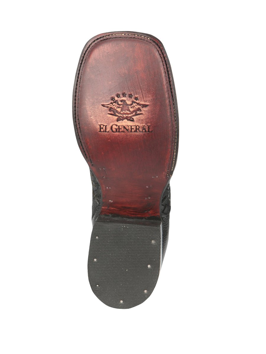 El General Men’s Rodeo Black Petatillo Woven Ankle Boots 45181 - BELLEZA'S - El General Men’s Rodeo Black Petatillo Woven Ankle Boots 45181 - CABALLERO - 04518101