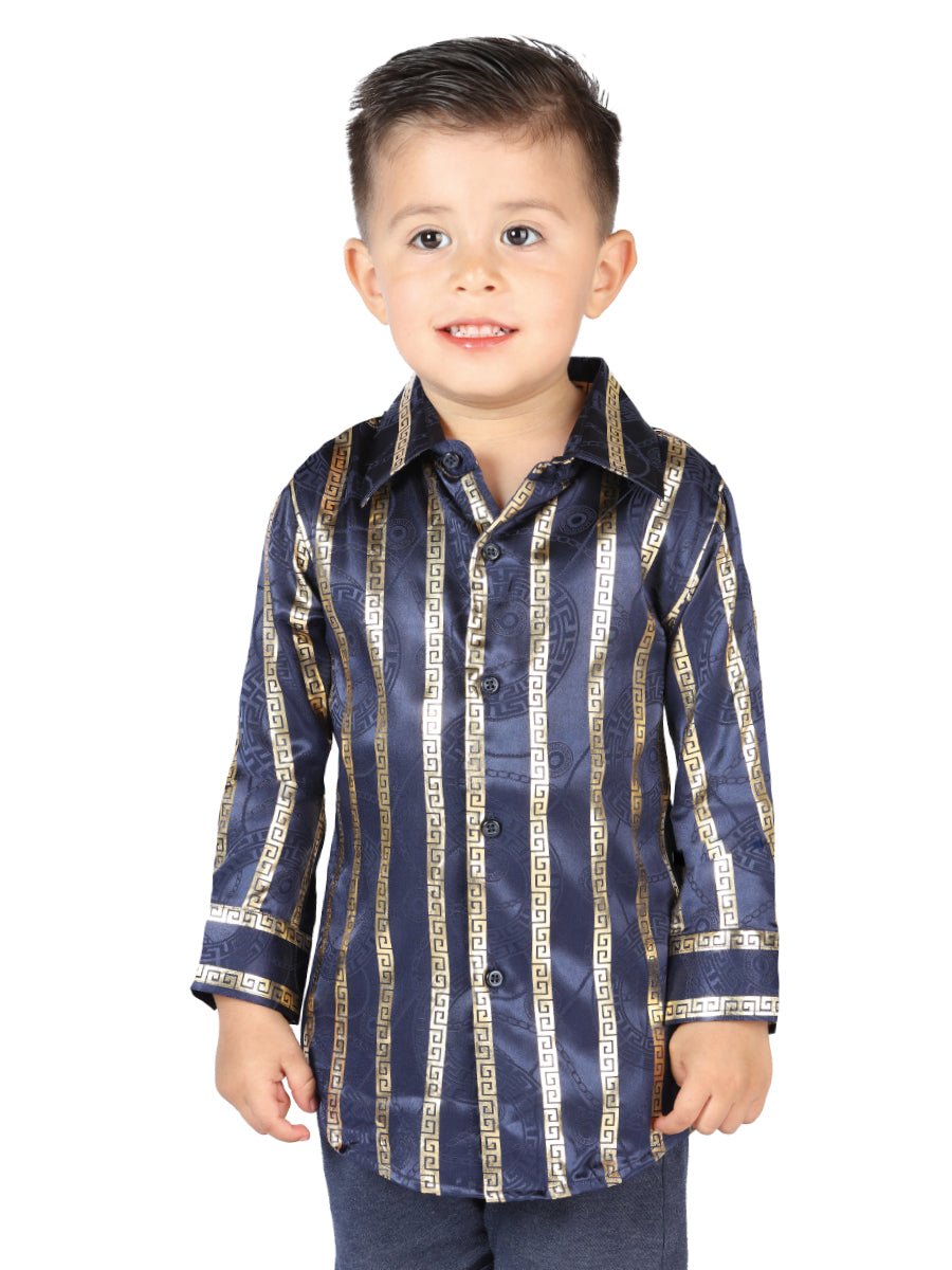 El General Navy/Gold Casual Long - Sleeve Shirt 44571 - BELLEZA'S - El General Navy/Gold Casual Long - Sleeve Shirt 44571 - NIÑO - 04457101