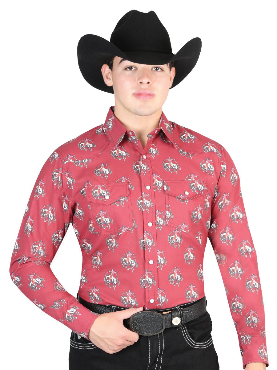 El General Red Western Shirt 44306 - BELLEZA'S - El General Red Western Shirt 44306 - CABALLERO - 04430601