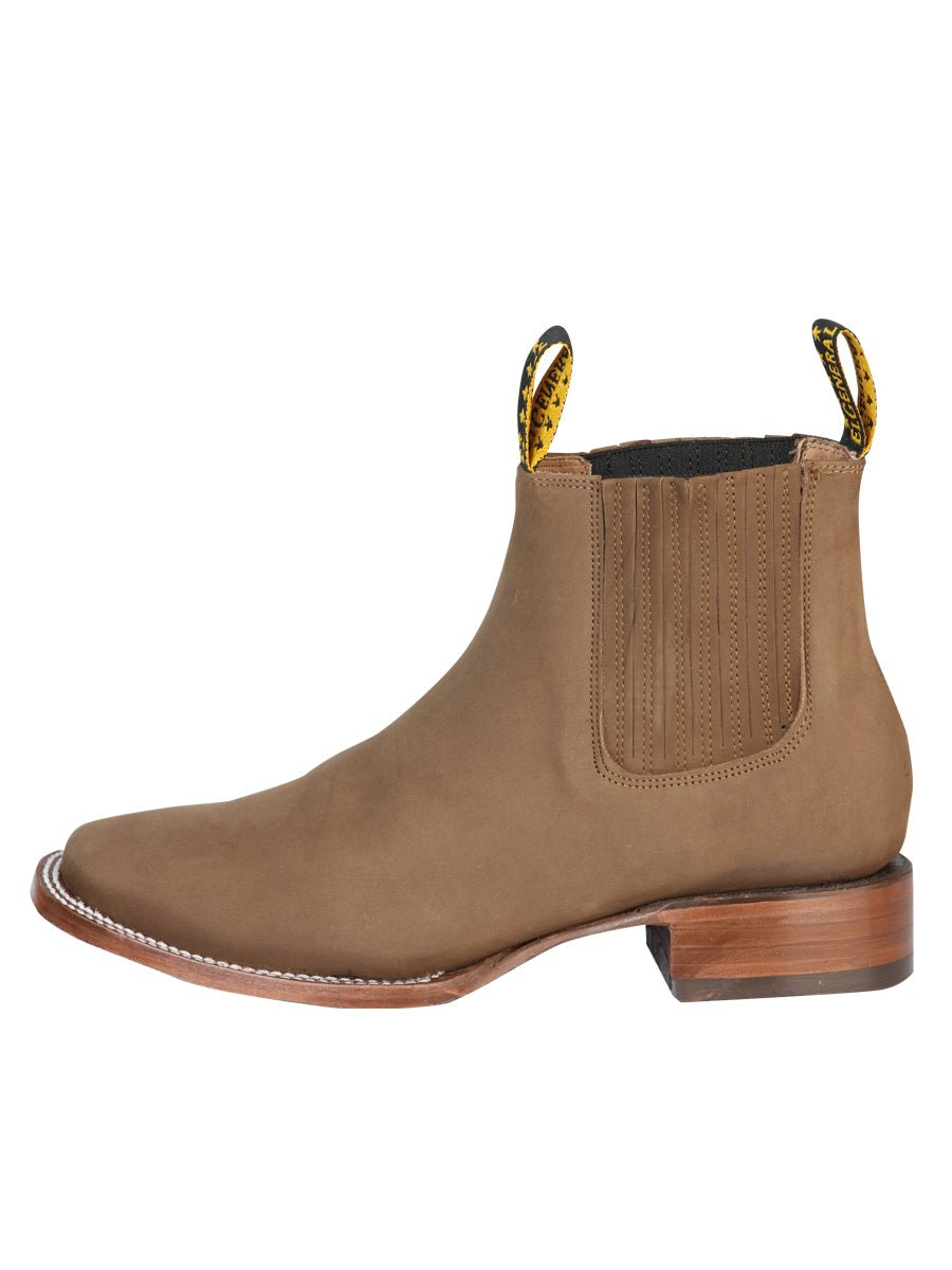 El General Square Toe Ankle Boot - Nobuck Brown 126192 - BELLEZA'S - El General Square Toe Ankle Boot - Nobuck Brown 126192 - CABALLERO - 12619201