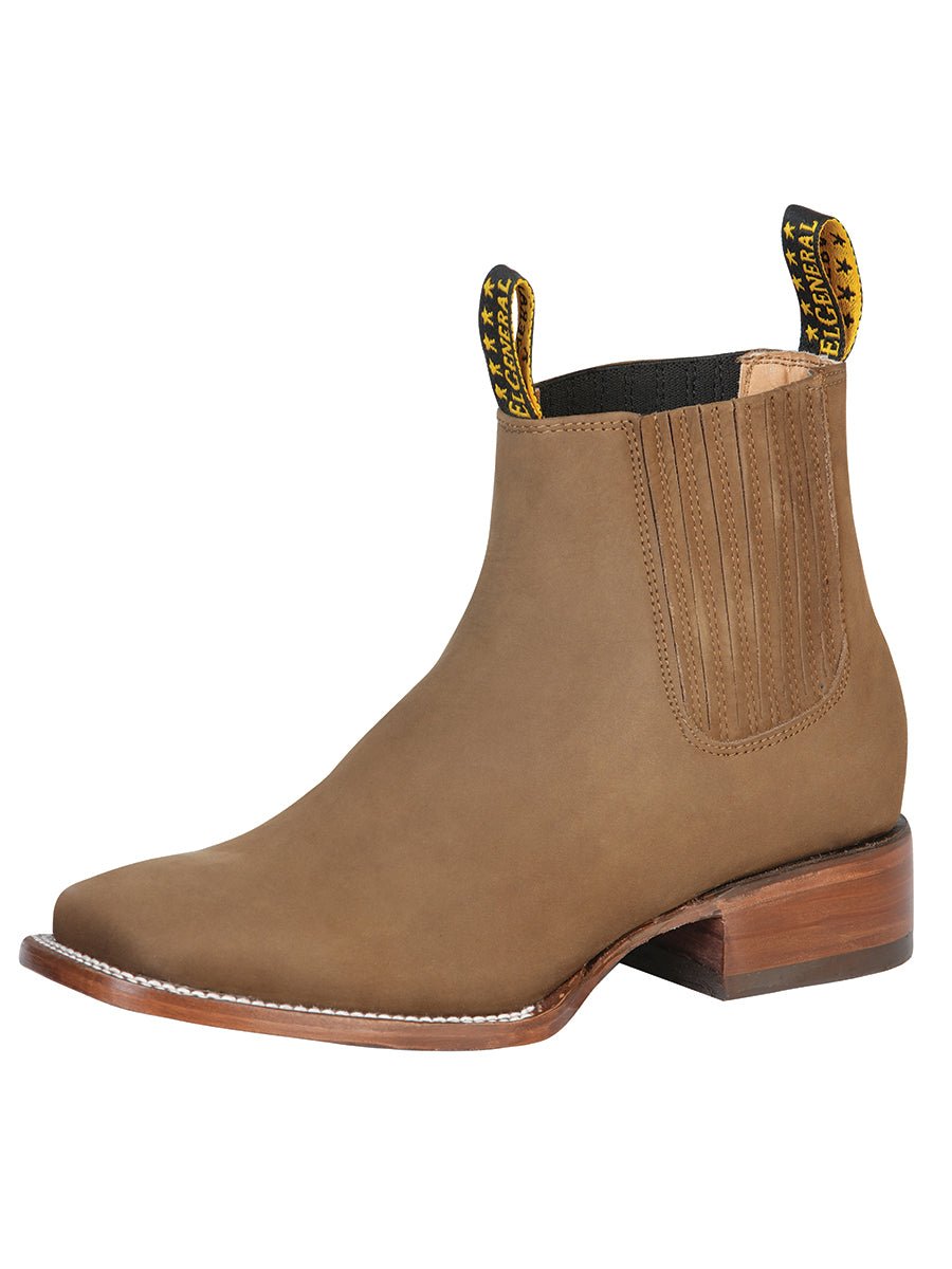 El General Square Toe Ankle Boot - Nobuck Brown 126198 - BELLEZA'S - El General Square Toe Ankle Boot - Nobuck Brown 126198 - CABALLERO - 12619801