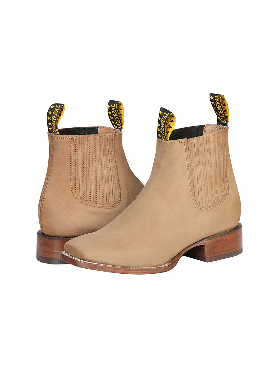 El General Square Toe Ankle Boot - Nobuck Light Brown 126200 - BELLEZA'S - El General Square Toe Ankle Boot - Nobuck Light Brown 126200 - CABALLERO - 12620001